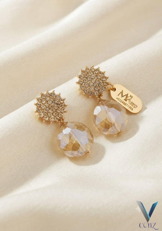 Premium White Crystal Drop Earrings