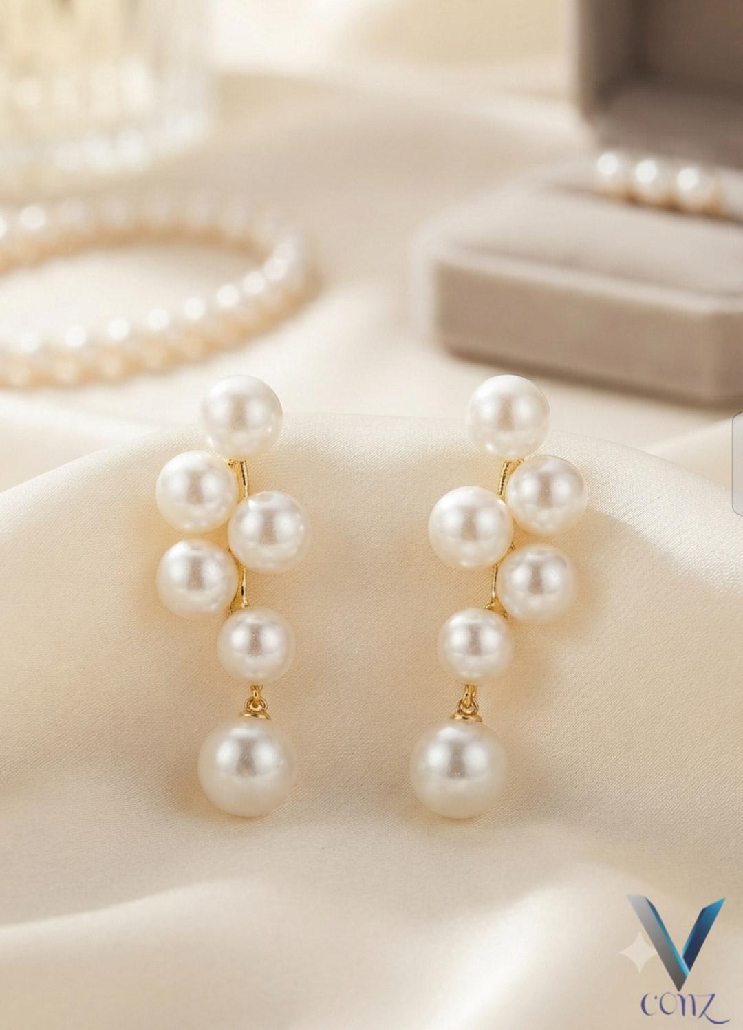 Luxury Pearl Vine Drop Earrings