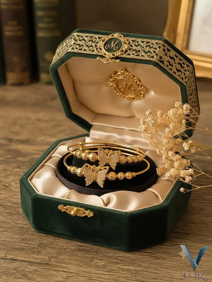 Butterfly Crystal Bangle Set