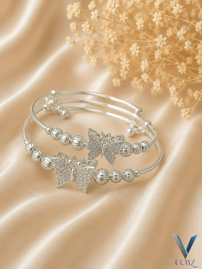 Butterfly Crystal Bangle Set