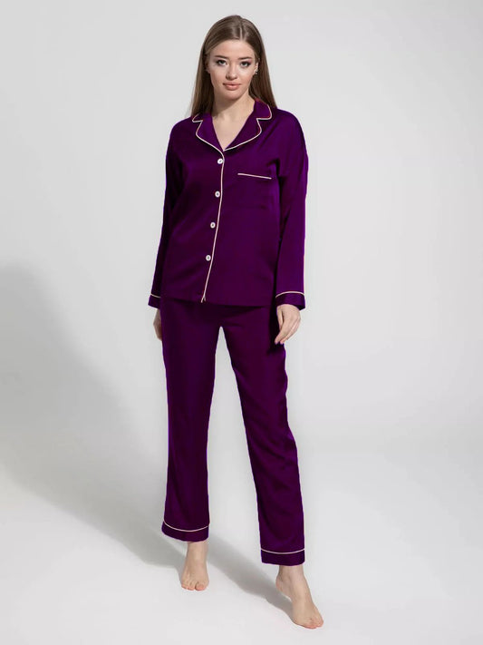 PURPLE SILK NIGHT WEAR