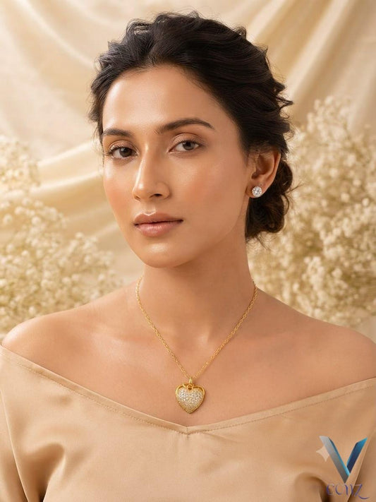 FANCY Heart Neclace with Tops GOLDEN COLOUR