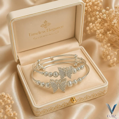 Butterfly Crystal Bangle Set