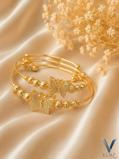 Butterfly Crystal Bangle Set