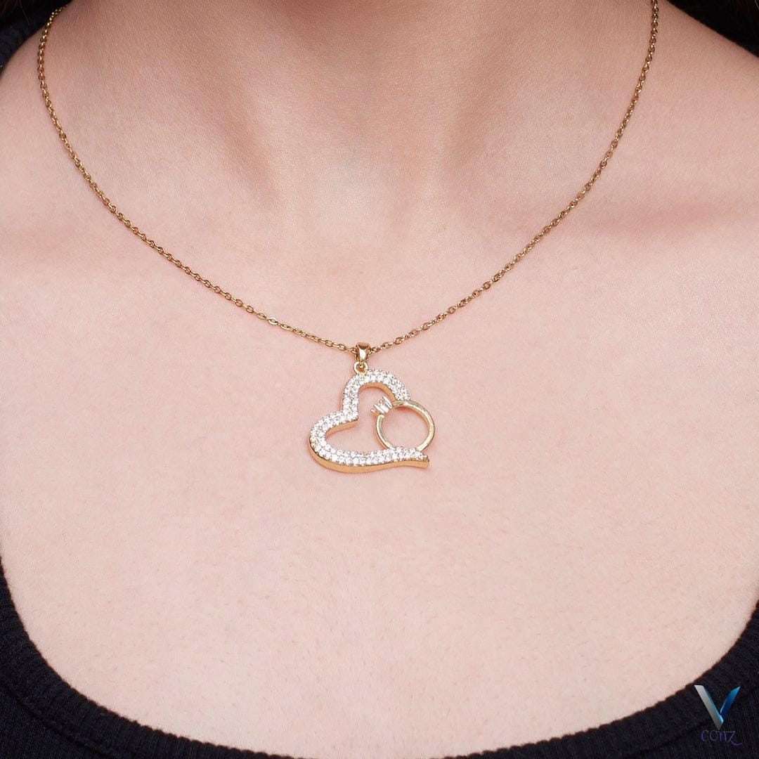 Heart Ring Pendant Necklace